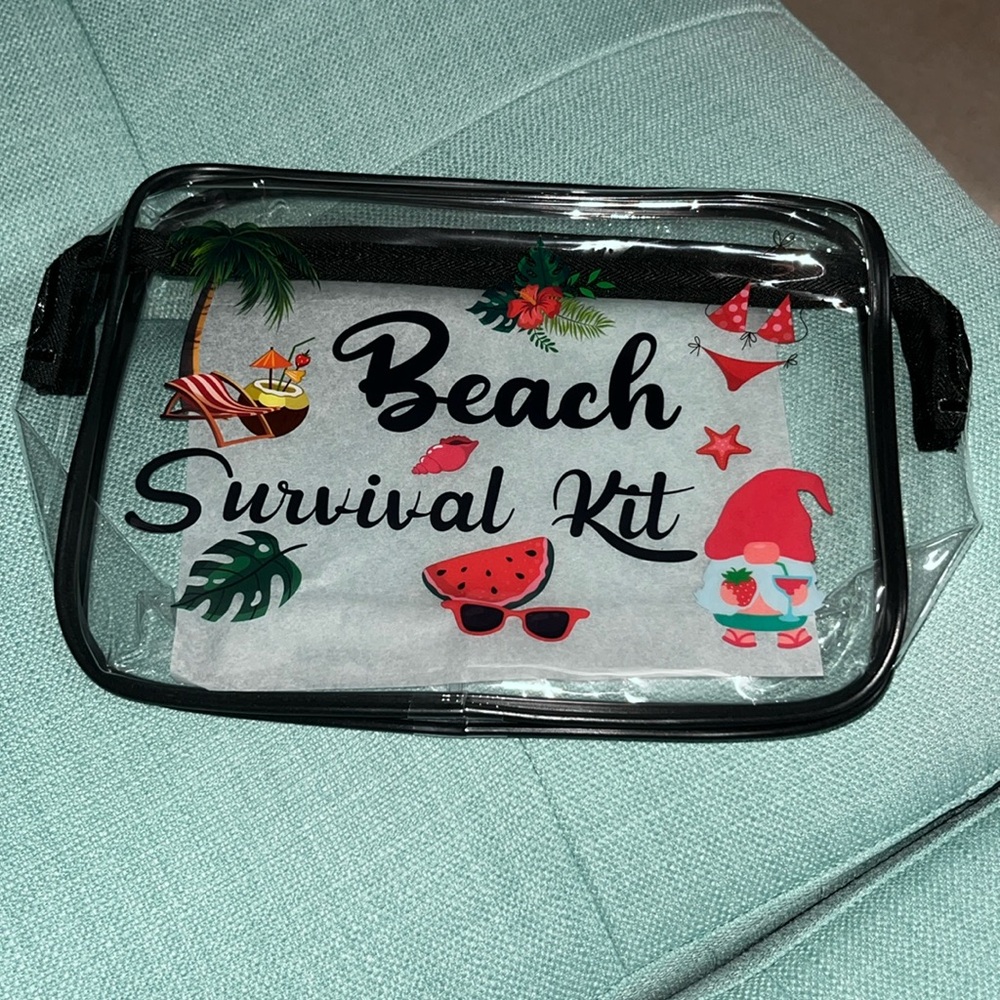 BEACH SURVIVAL KIT CLEAR BAG